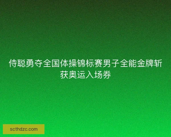 侍聪勇夺全国体操锦标赛男子全能金牌斩获奥运入场券
